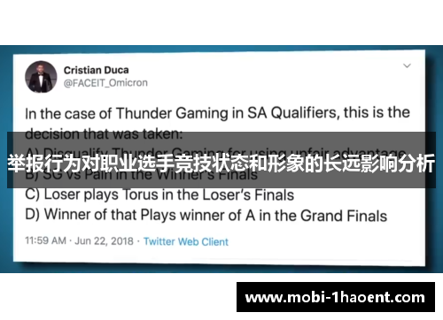 举报行为对职业选手竞技状态和形象的长远影响分析