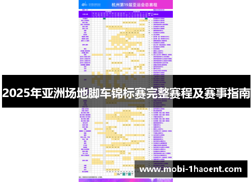 2025年亚洲场地脚车锦标赛完整赛程及赛事指南